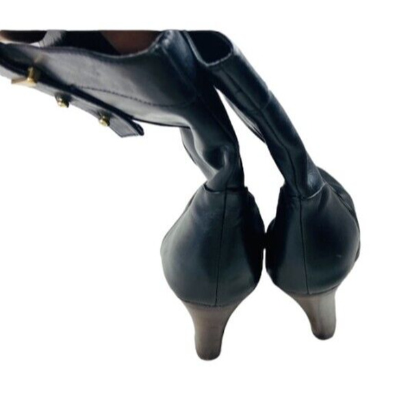 Mid Calf Leather Heel Ankle Boots Pull On Colin Stuart Black for Women's Size 8B - Picture 5 of 7